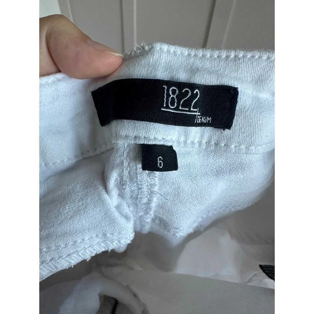 1822 Denim Womens White Skinny Jeans‎ Size 6 Stretch Mid Rise Slim Fit Pants
